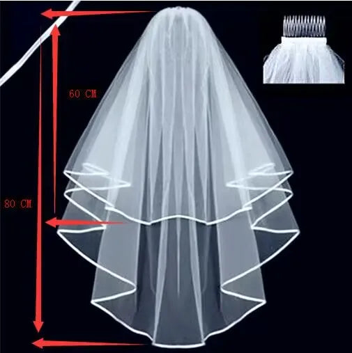 Ribbon Edge Cascade Bridal Veil