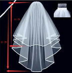 Ribbon Edge Cascade Bridal Veil