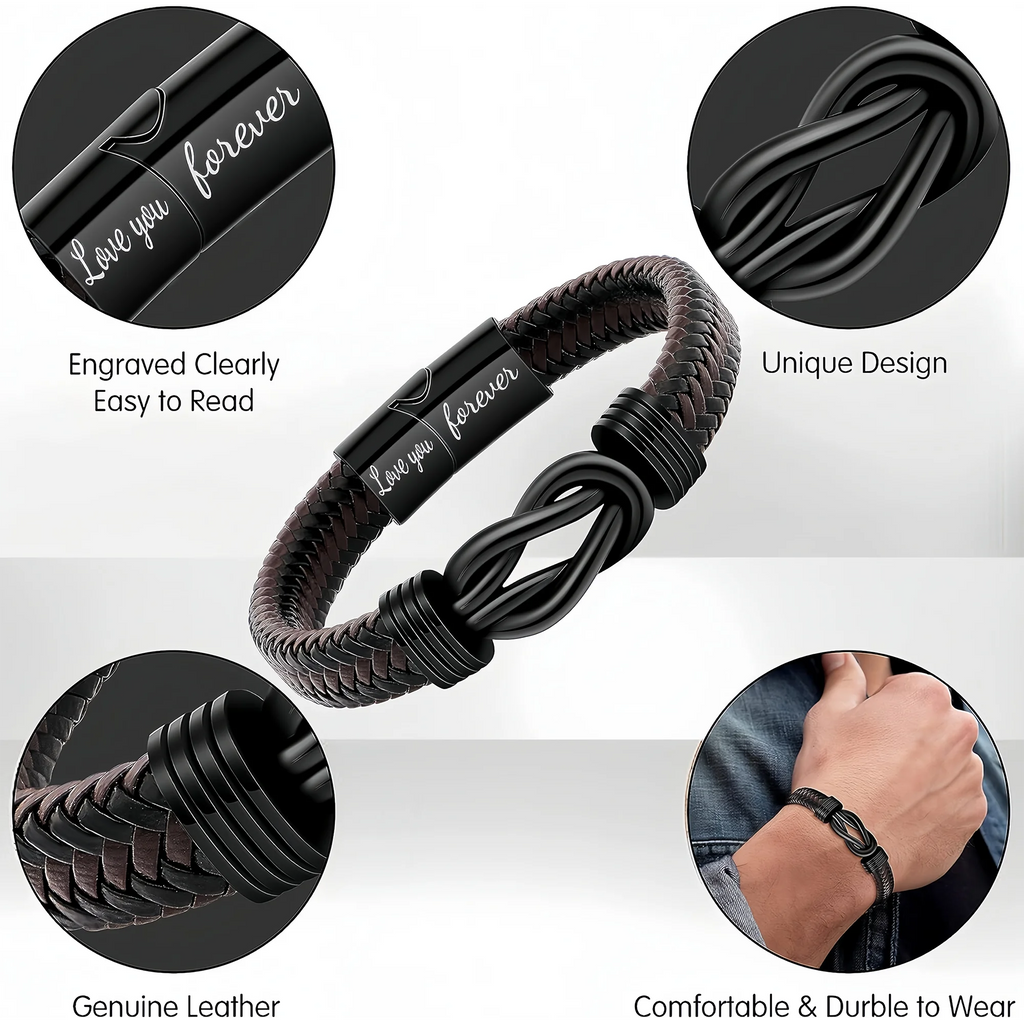 “To My Man” Leather Bracelet