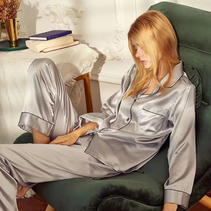 Custom Couple Satin Pajamas