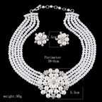 Multi-Layer Pearl Bridal Necklace Set