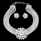 Multi-Layer Pearl Bridal Necklace Set