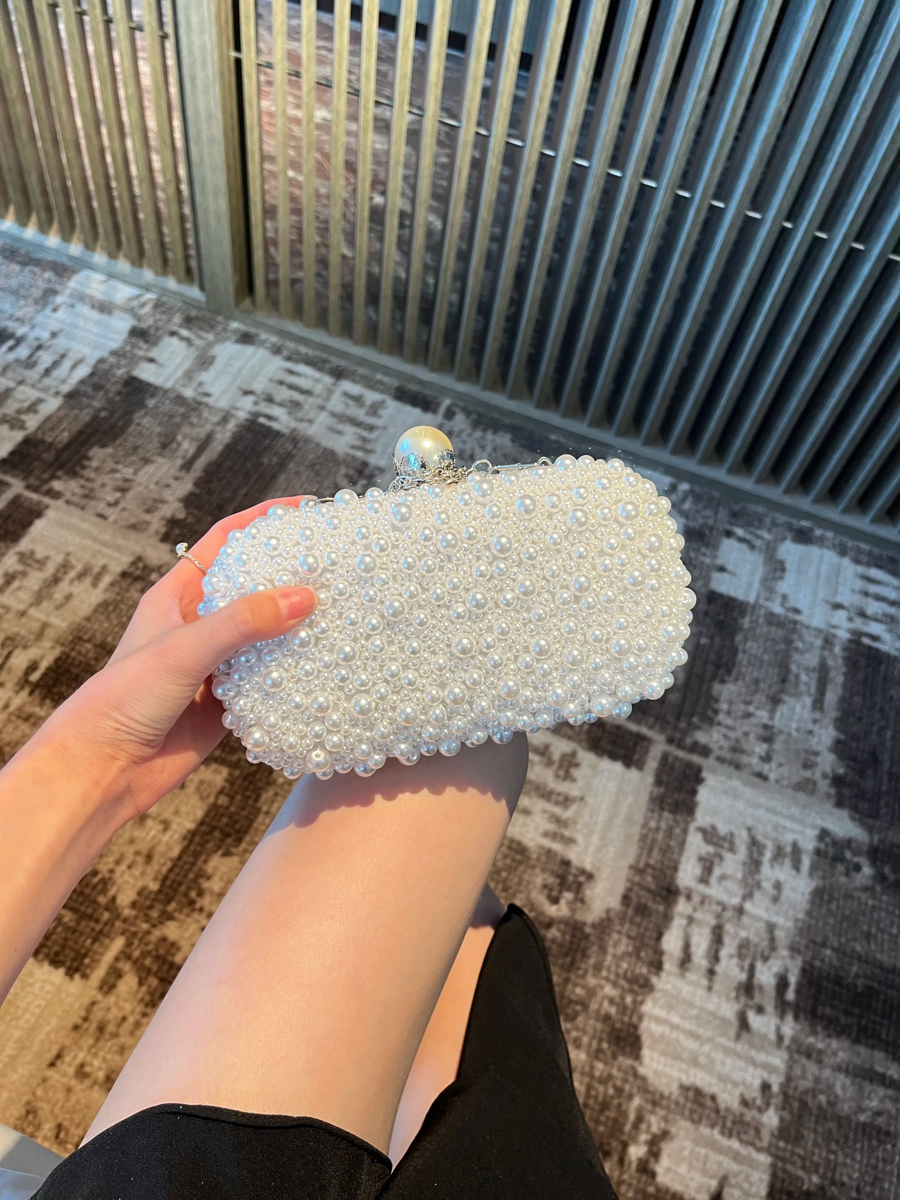 Pearl Beaded Bridal Clutch