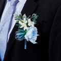 Blue Lotus Rose Corsage Set
