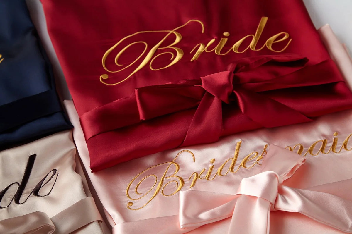 Bridal Satin Kimono Robe