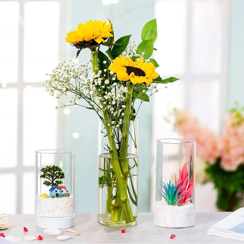 Tall Clear Glass Centerpiece Vase