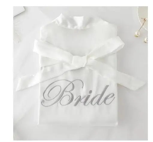 Bridal Satin Kimono Robe