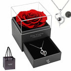 Rose Heart Necklace Gift Box