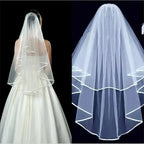 Ribbon Edge Cascade Bridal Veil