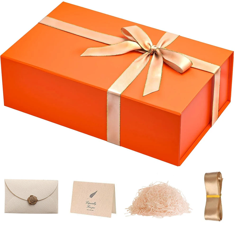 Luxury Black Gift Box with Lid & Ribbon – Proposal, Bridesmaid & Graduation Gift