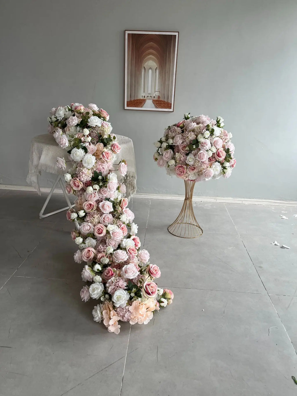 Pink Artificial Flower Decor Set