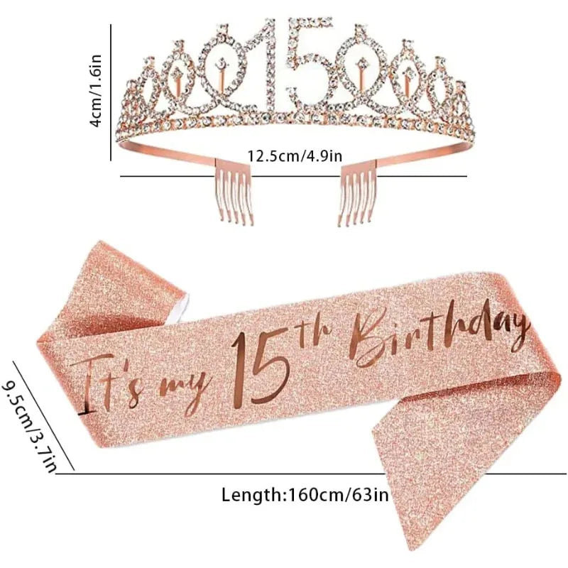15th Birthday Sash & Tiara Set