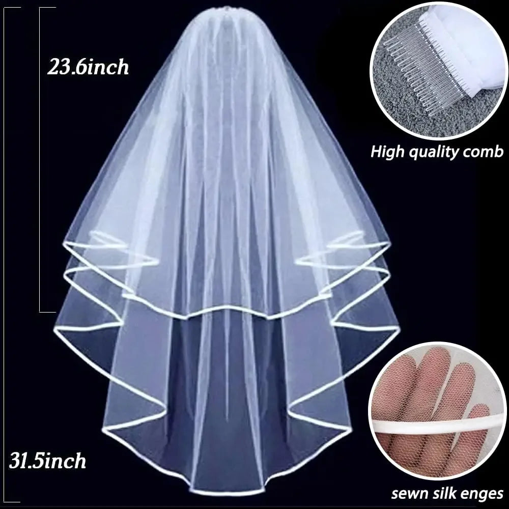 Short Bridal Veil with Comb