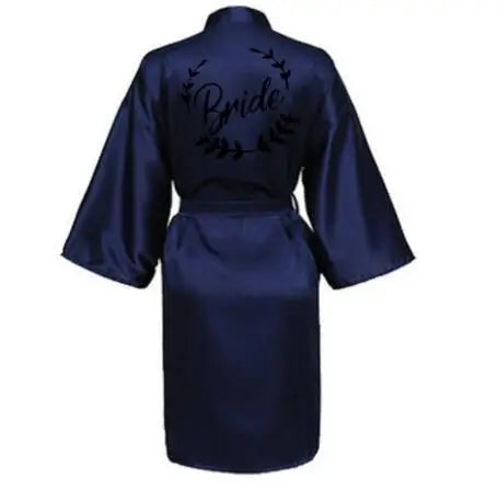 Team Bride Satin Kimono Robe