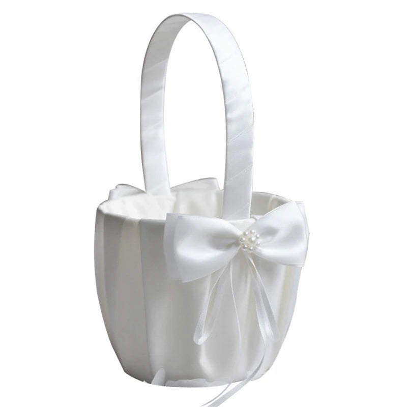 Pearl Flower Girl Basket