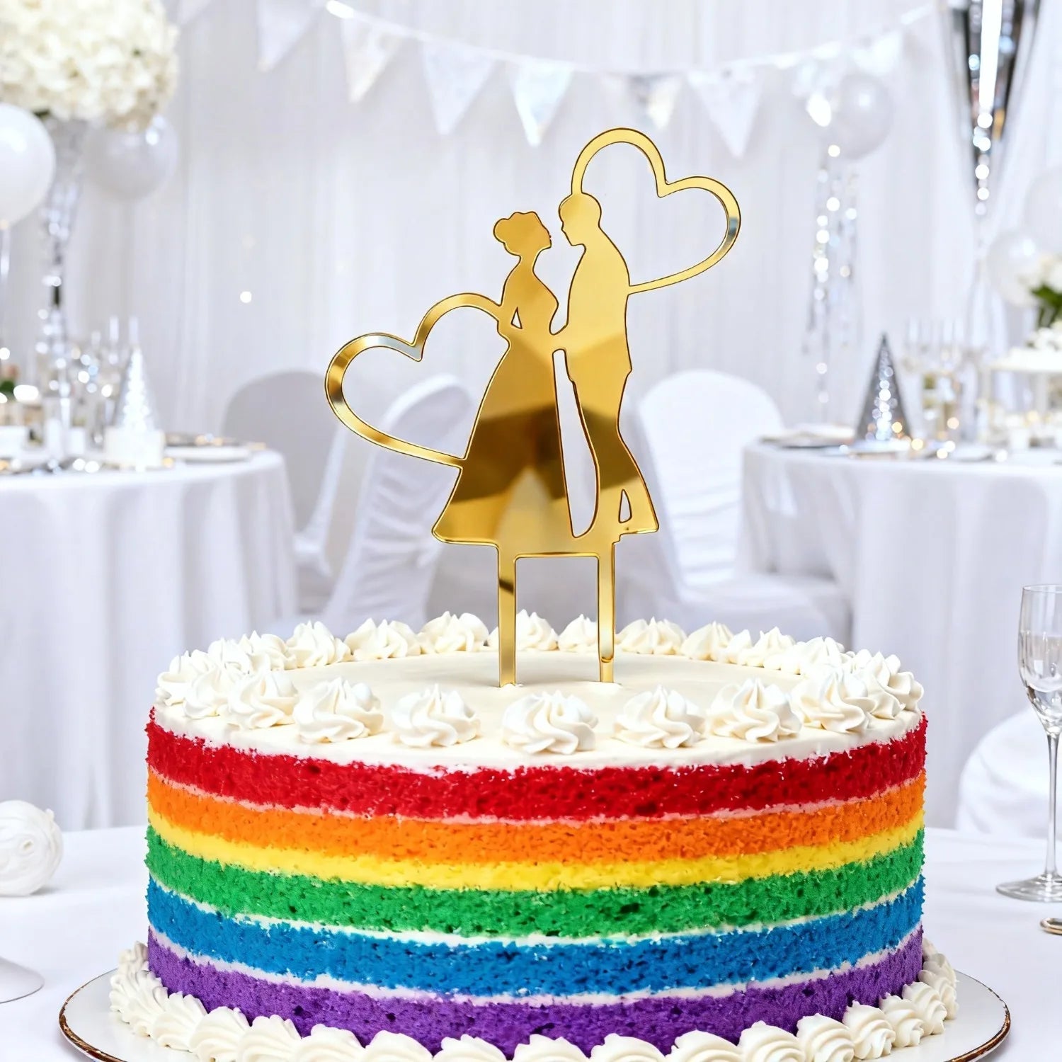 Acrylic Couple Wedding Cake Topper