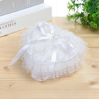 White Lace Pearl Flower Girl Basket