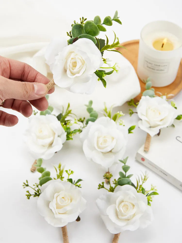 6-Piece Rose Boutonniere Set