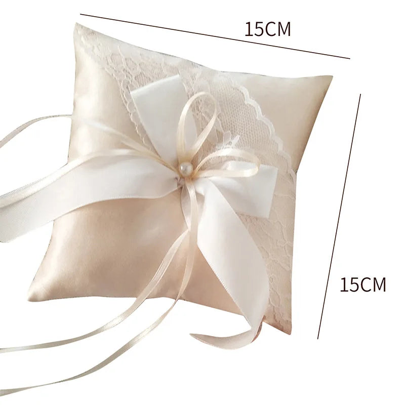 White Lace Pearl Flower Girl Basket