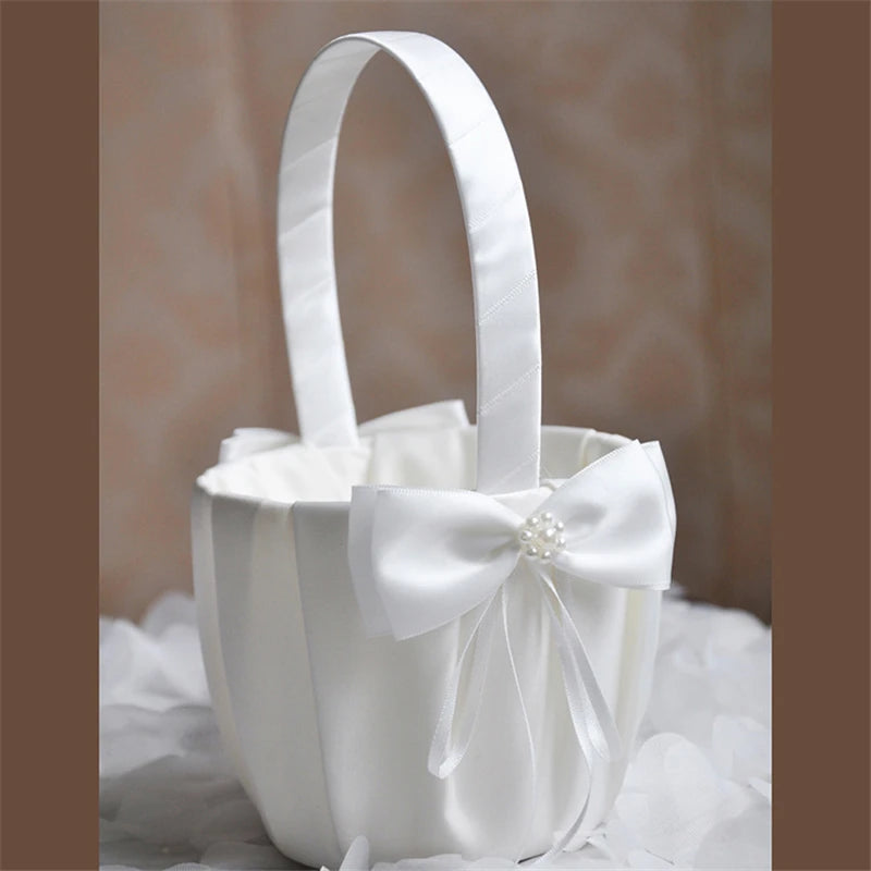 Pearl Flower Girl Basket