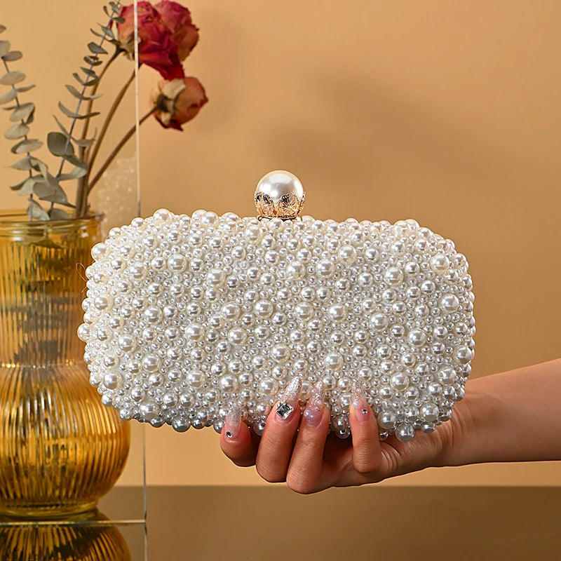 Pearl Beaded Bridal Clutch