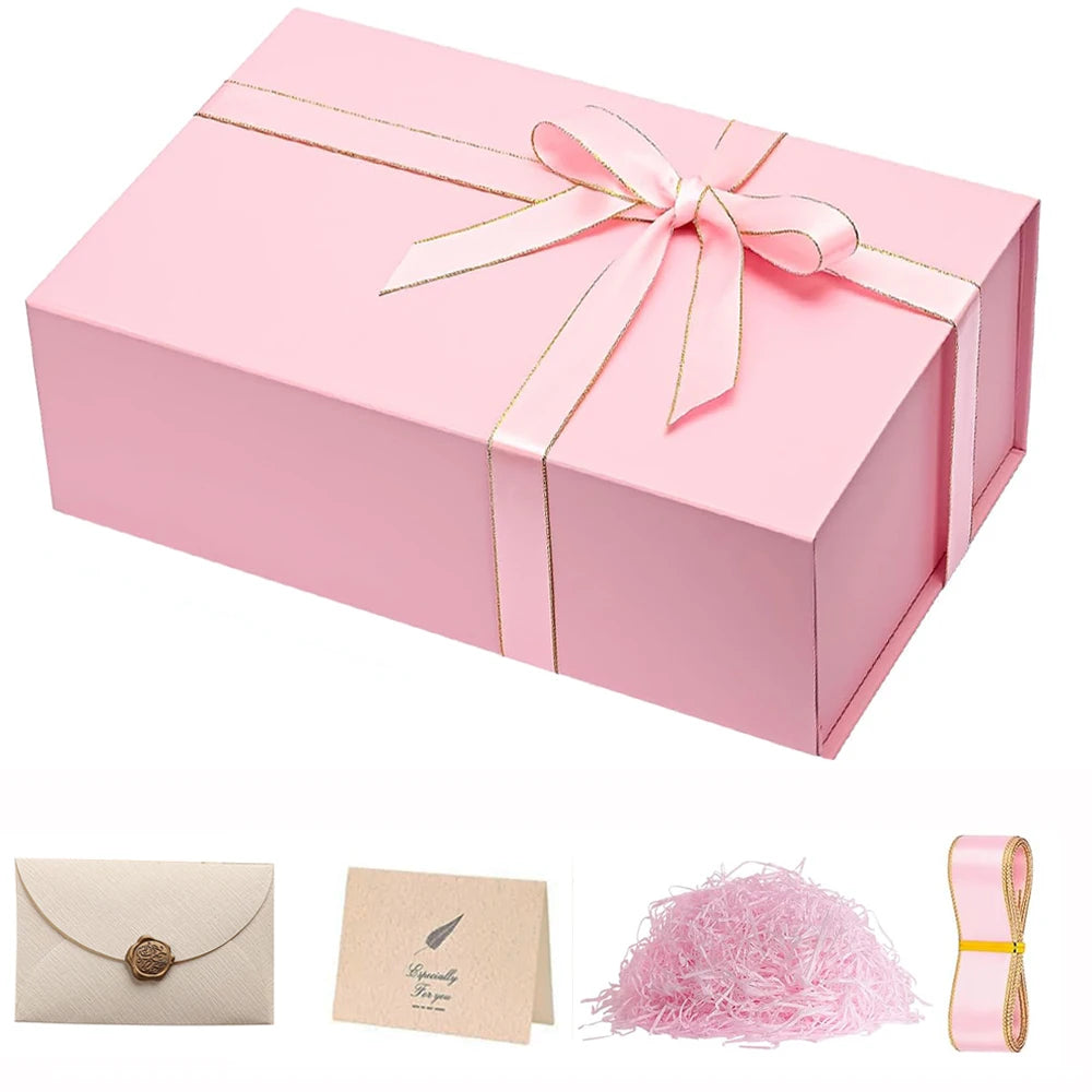 Luxury Black Gift Box with Lid & Ribbon – Proposal, Bridesmaid & Graduation Gift