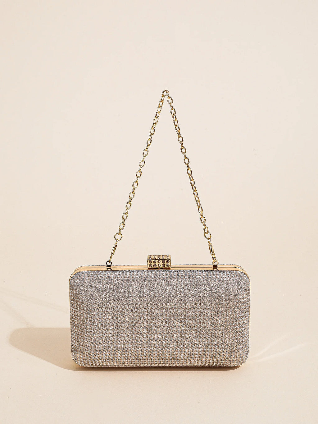 Silver Rhinestone Evening Clutch