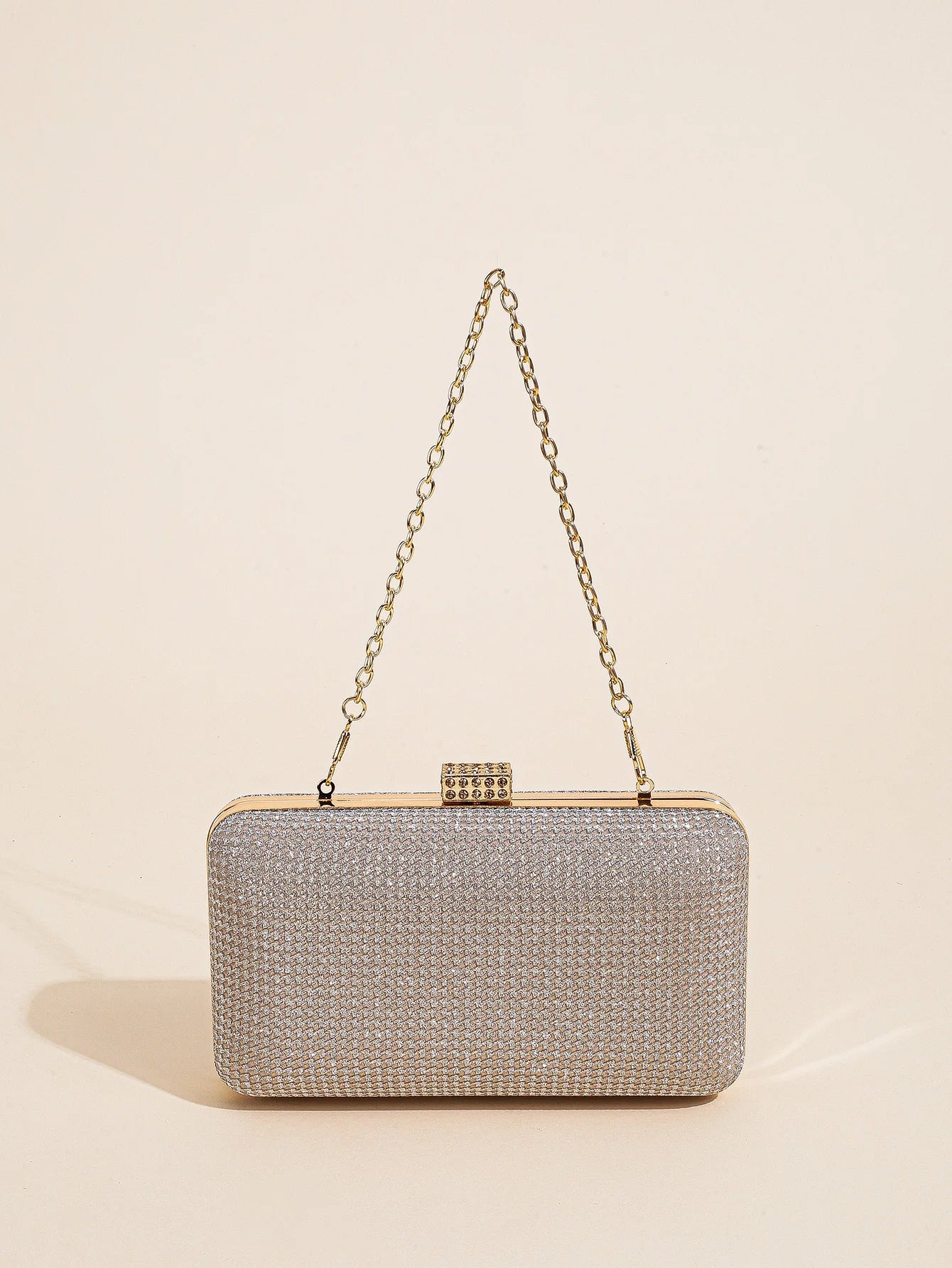 Silver Rhinestone Evening Clutch
