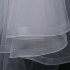 White Ribbon Edge Bridal Veil