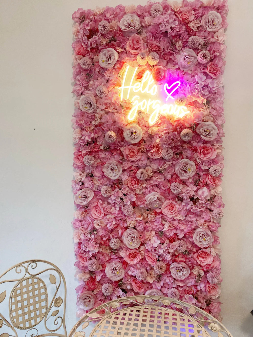 Silk Rose & Peony Flower Wall Panel