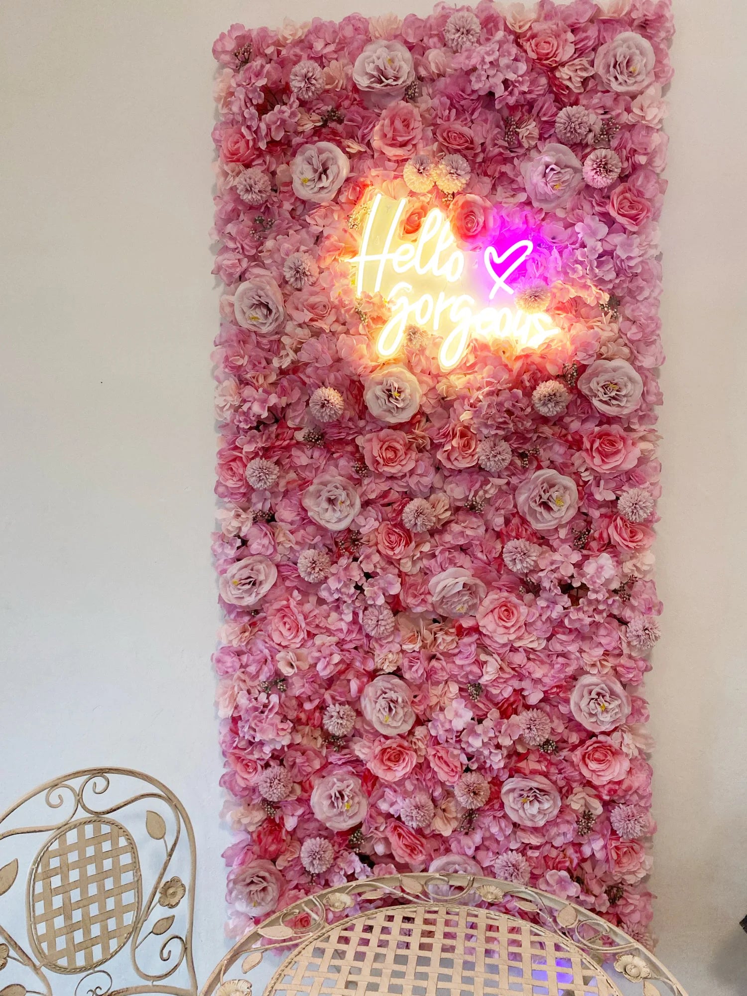 Silk Rose & Peony Flower Wall Panel