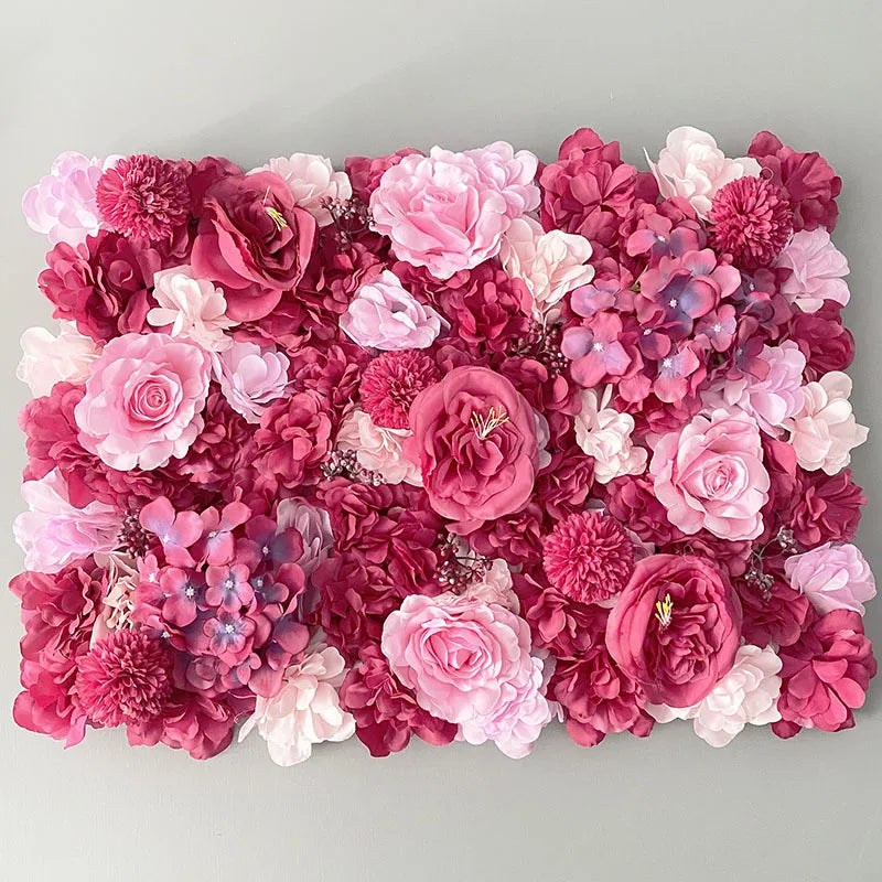 Silk Rose & Peony Flower Wall Panel