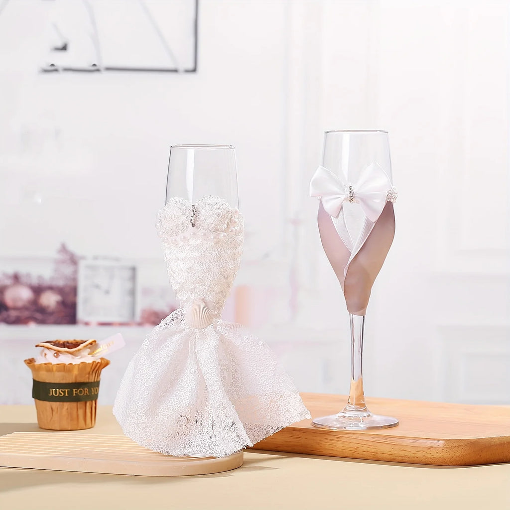 Bride & Groom Champagne Glasses