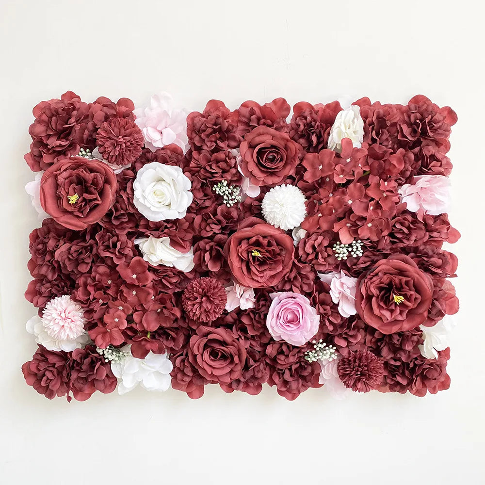 Silk Rose & Peony Flower Wall Panel