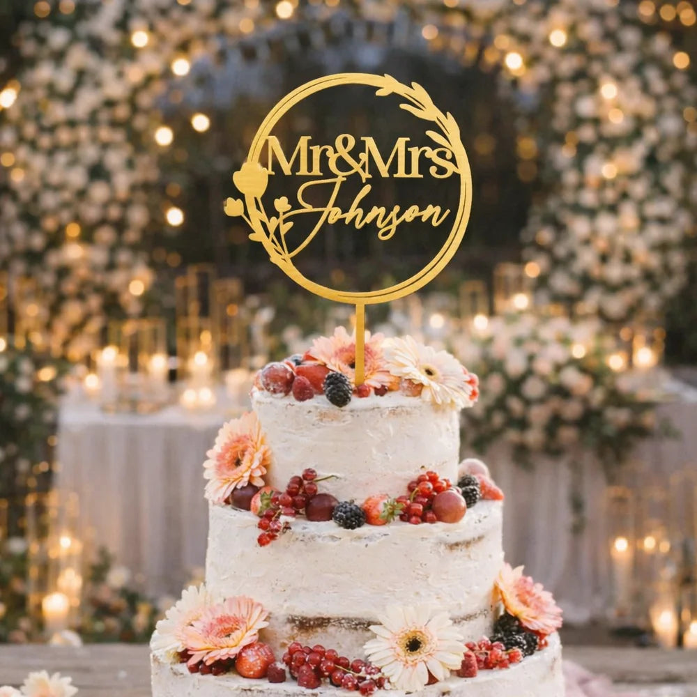 Personalized Mr & Mrs Cake Topper