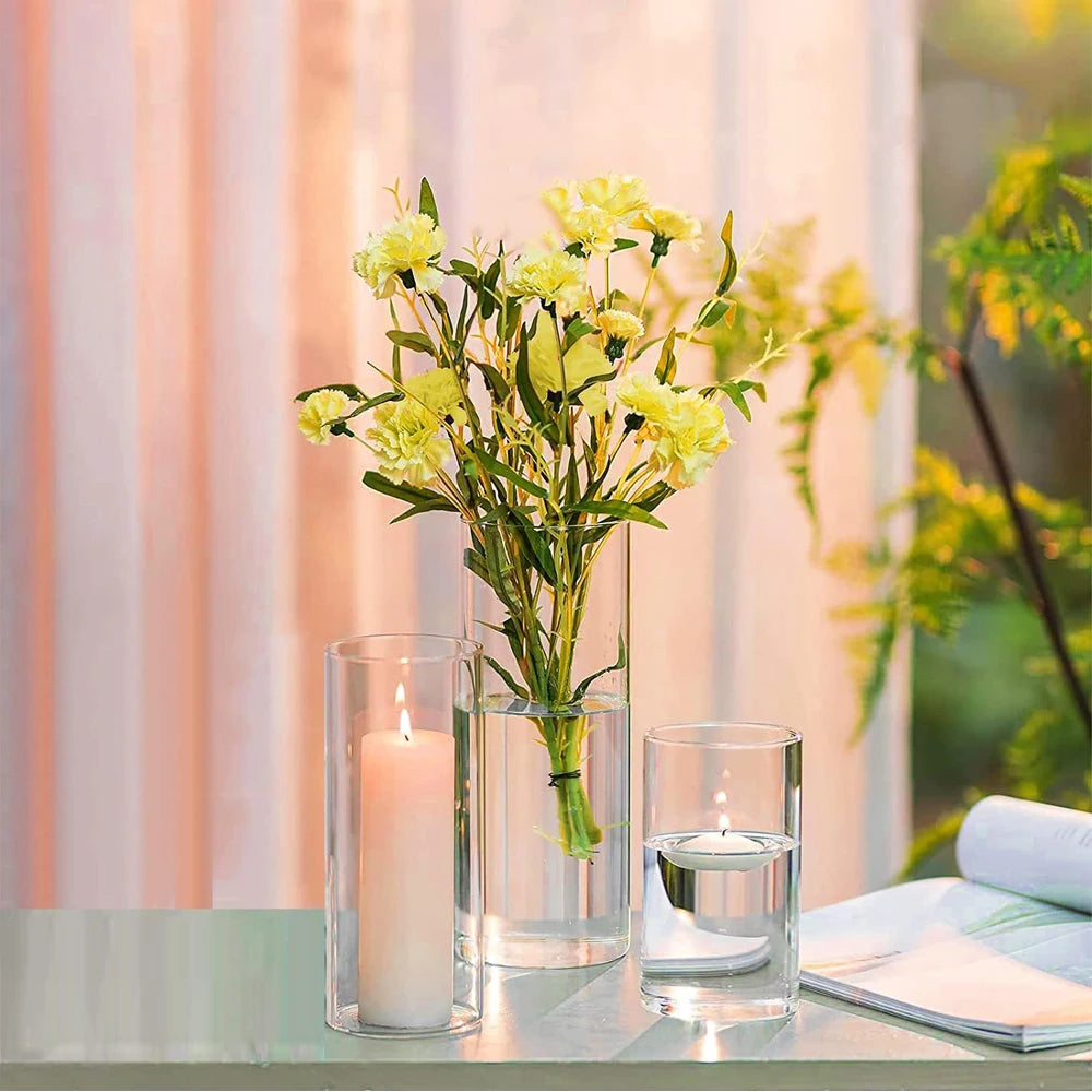 Tall Clear Glass Centerpiece Vase
