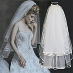 Ribbon Edge Cascade Bridal Veil