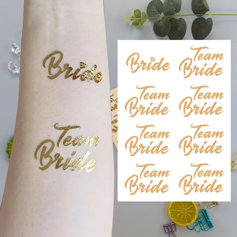 Team Bride Tattoo Sticker Set