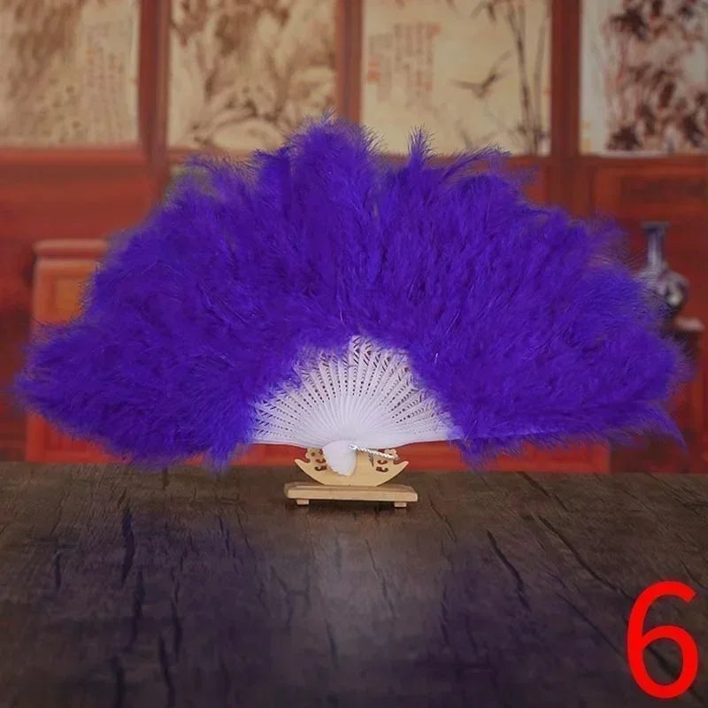 Feather Folding Bridal Fan