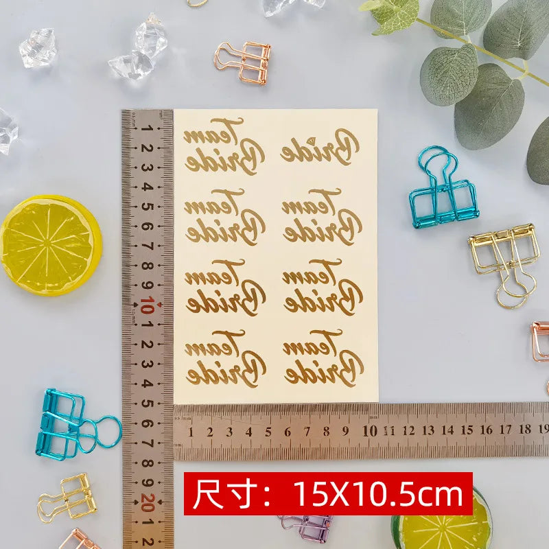 Team Bride Tattoo Sticker Set