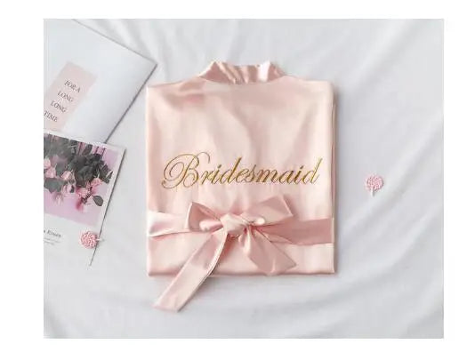 Bridal Satin Kimono Robe