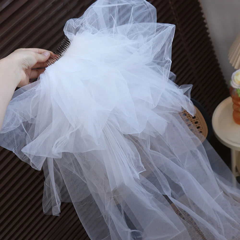 Multi Layer Bridal Veil with Comb