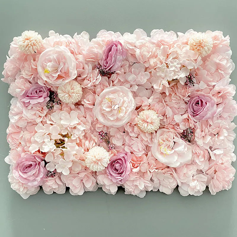Silk Rose & Peony Flower Wall Panel