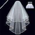 Ribbon Edge Cascade Bridal Veil