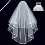 Ribbon Edge Cascade Bridal Veil