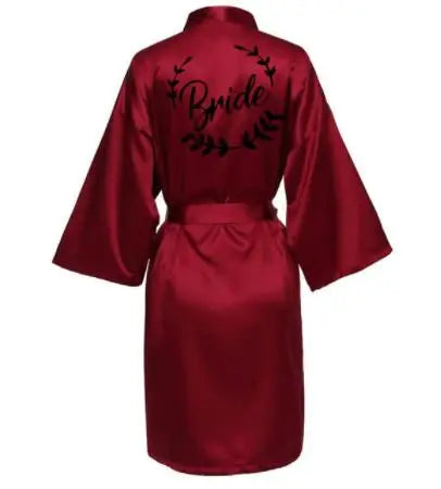Team Bride Satin Kimono Robe