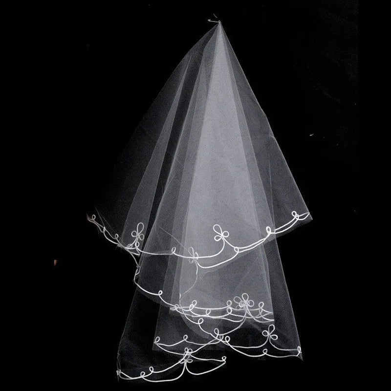 Short Tulle Bridal Veil with Comb