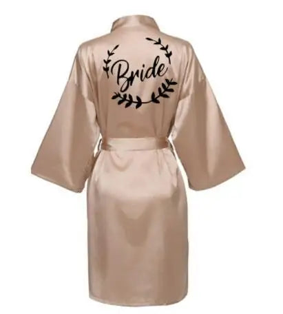 Team Bride Satin Kimono Robe