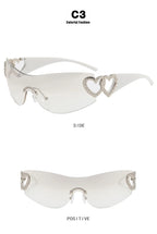 Heart Temple Y2K Sunglasses