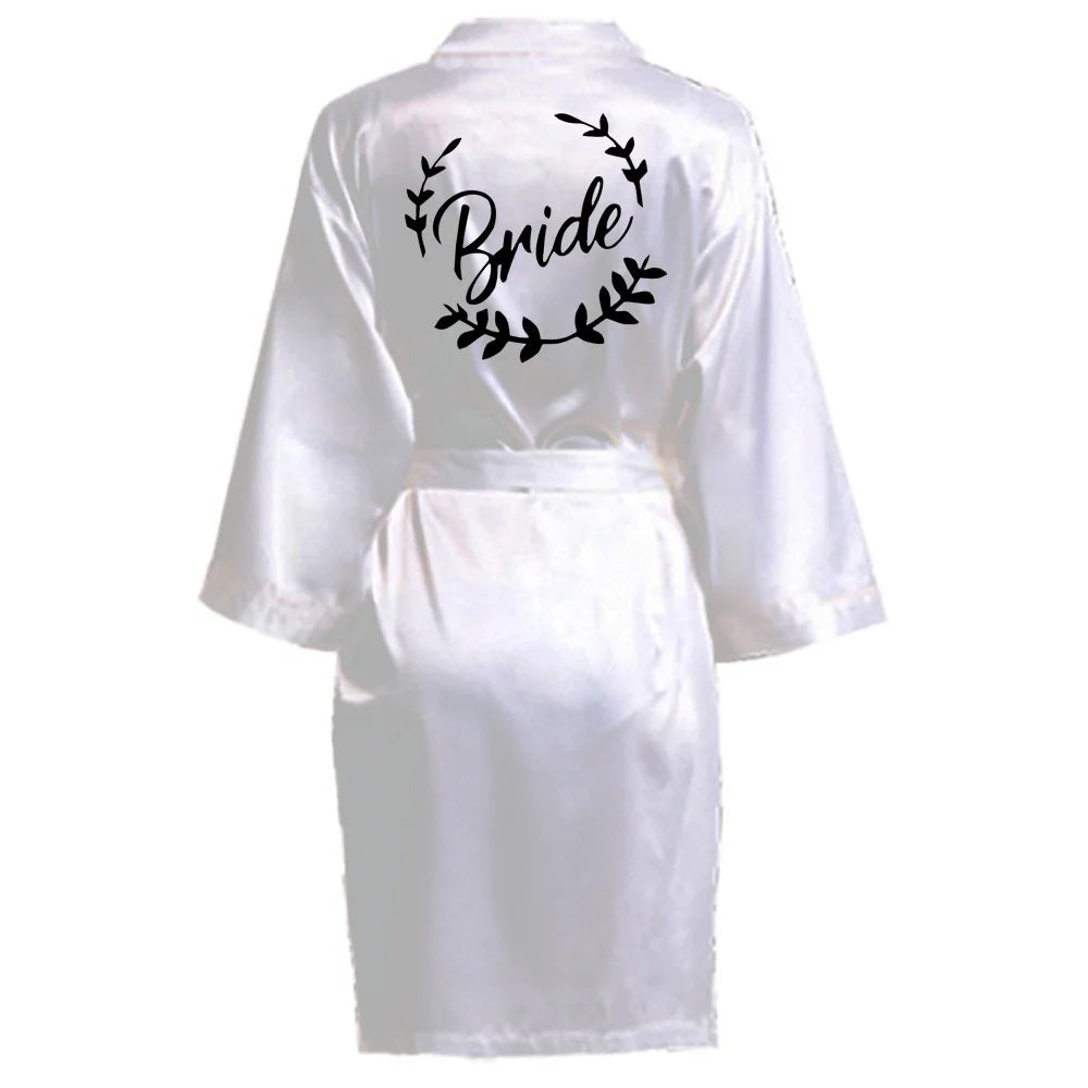 Team Bride Satin Kimono Robe